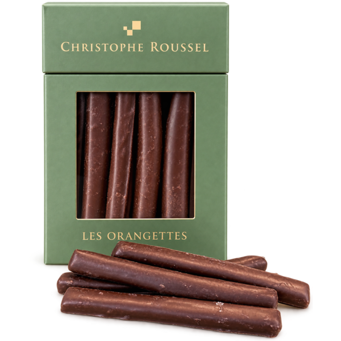 Candied orange coated with chocolate