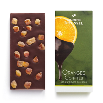 Tablette de chocolat 66% aux Oranges confites