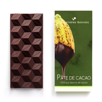 Tablette de chocolat classique pure pâte de cacao 100%