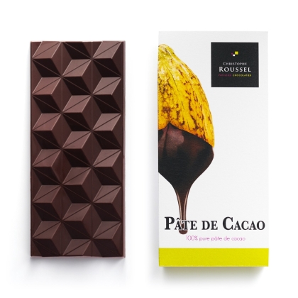 Chocolate bar pure cocoa paste 100%