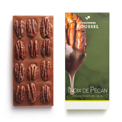 Tablette de chocolat au lait aux noix de Pécan